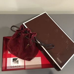 Coach Burgundy Suede Wristlet